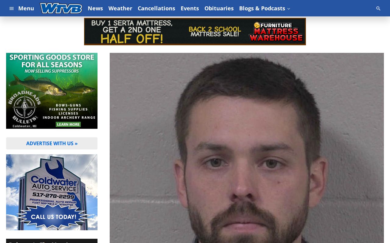 Branch County crime news WTVB booking and court timing report